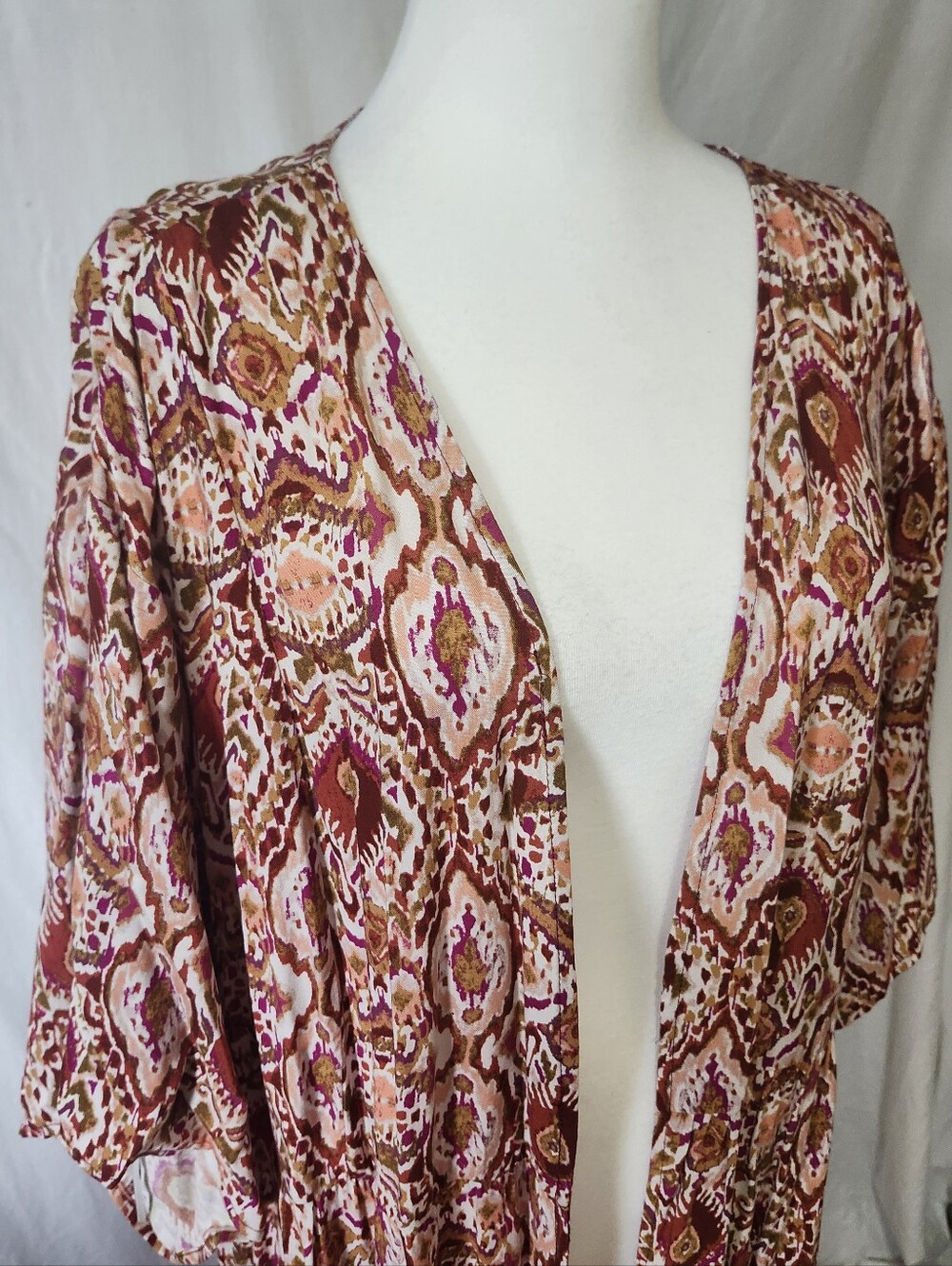 Kismet Lightweight Rust Multi-Print Duster Jacket - Picture 3 of 8